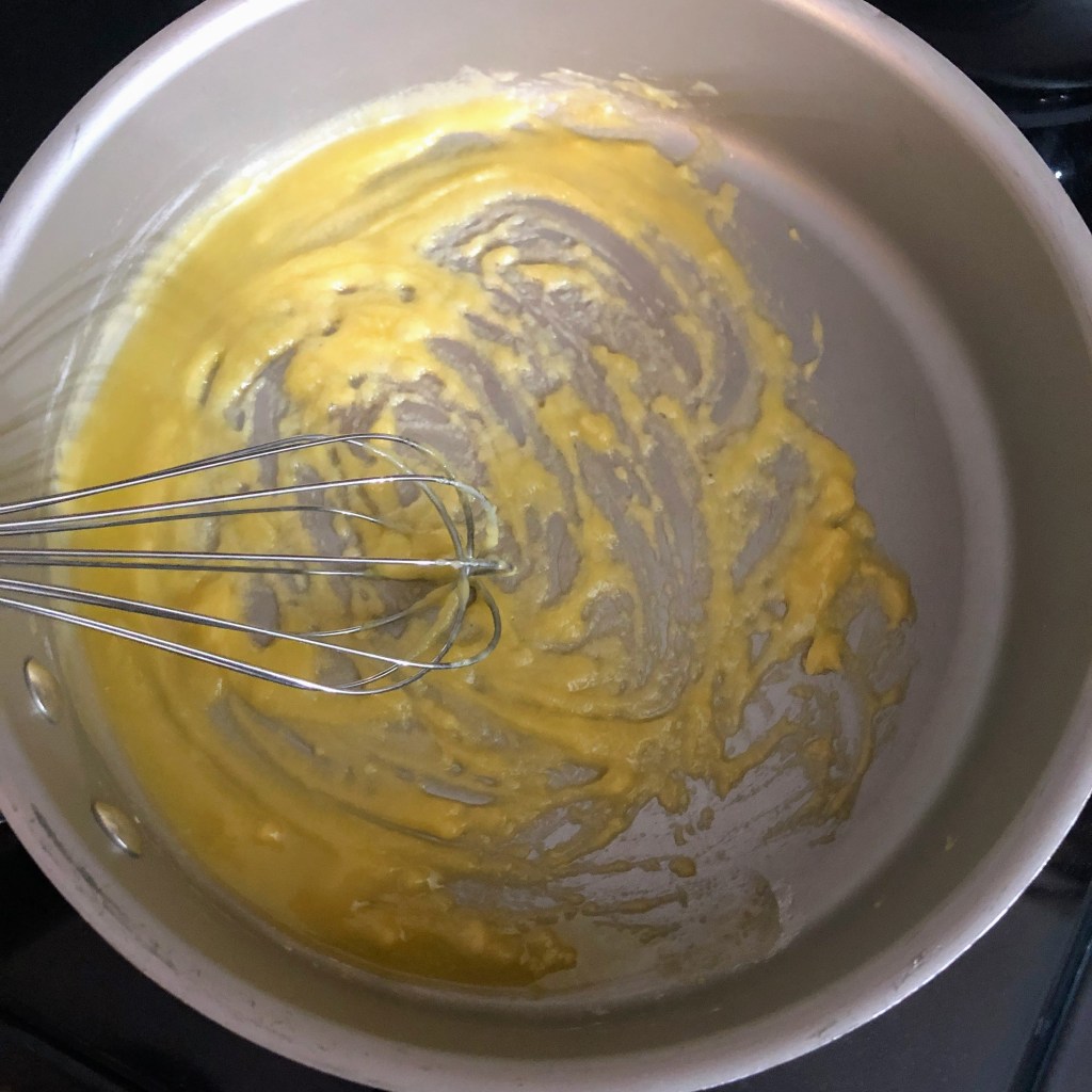 A roux has been made as the first step to a sauce.