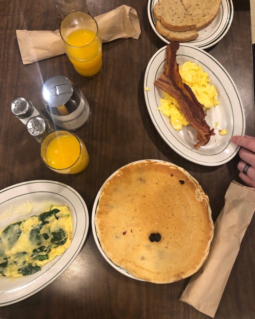 The Pancake Shop boasts fluffy pancakes and lots of eggs and meat at their diner.