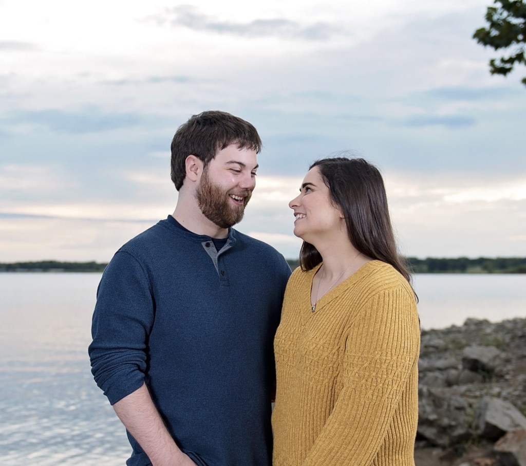 A man and woman have just been engaged on a beach on Smithville Lake.