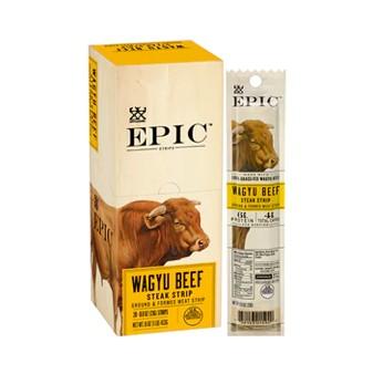 Epic jerky is shown in a box.