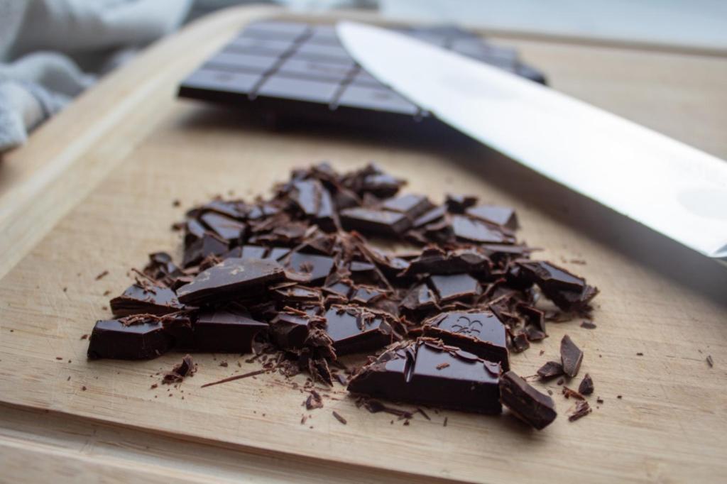 Dark chocolate is chopped as an example of one of the healthiest pregnancy foods.