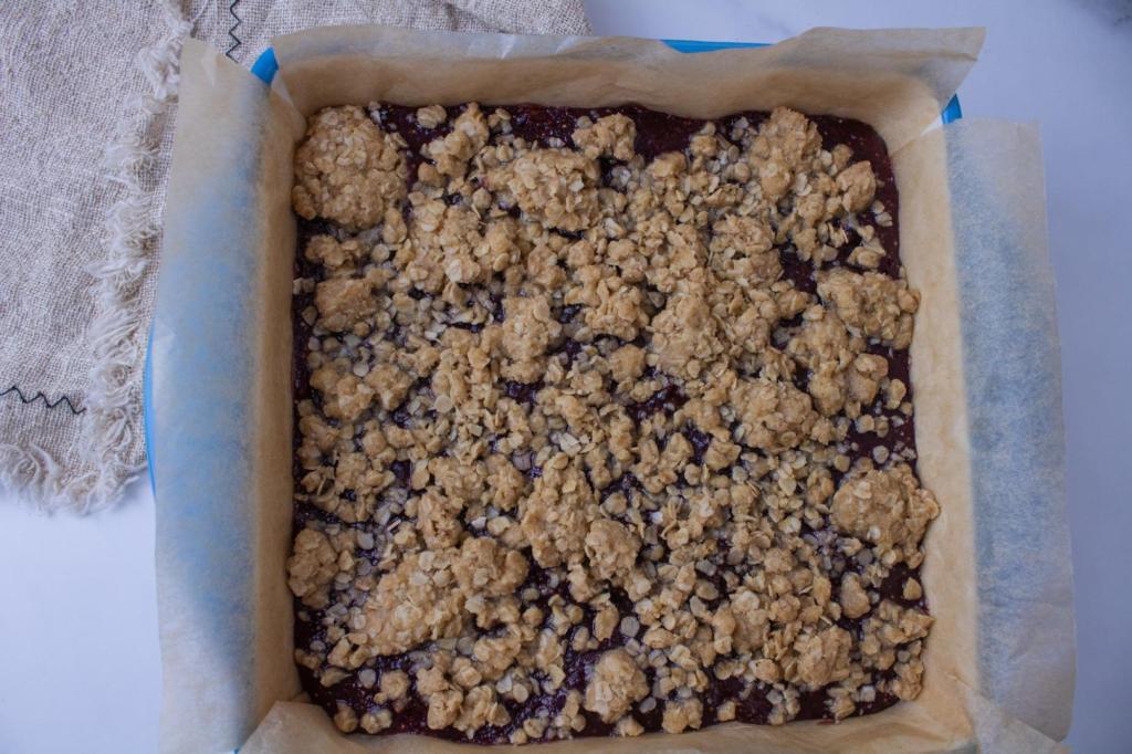 This Breakfast Bars Recipe has been baked and is ready to be sliced.