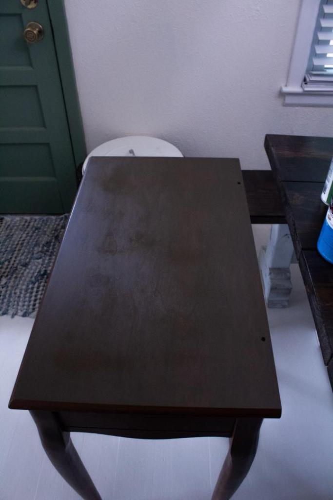 After touching up stubborn spots.