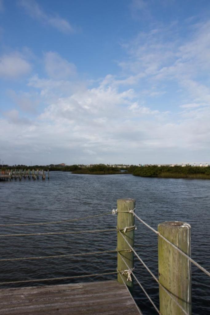 A boardwalk overlooks an estuary in St. Augustine.