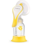 A manual breast pump is shown.