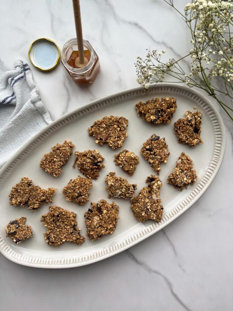 A homemade granola bark recipe makes the list for healthiest pregnancy foods.