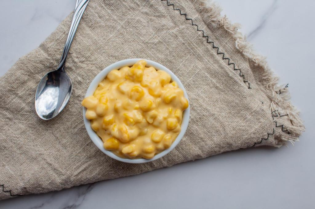 Cheesy corn is ready to be devoured.