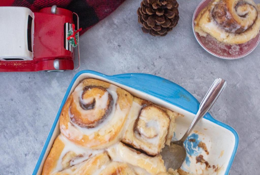 Christmas brunch starts with these homemade cinnamon rolls.