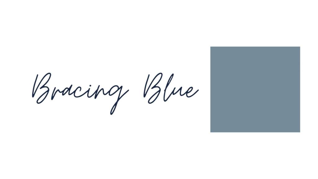 Bracing blue is one of five colors for a cottagecore color palette for a kitchen.