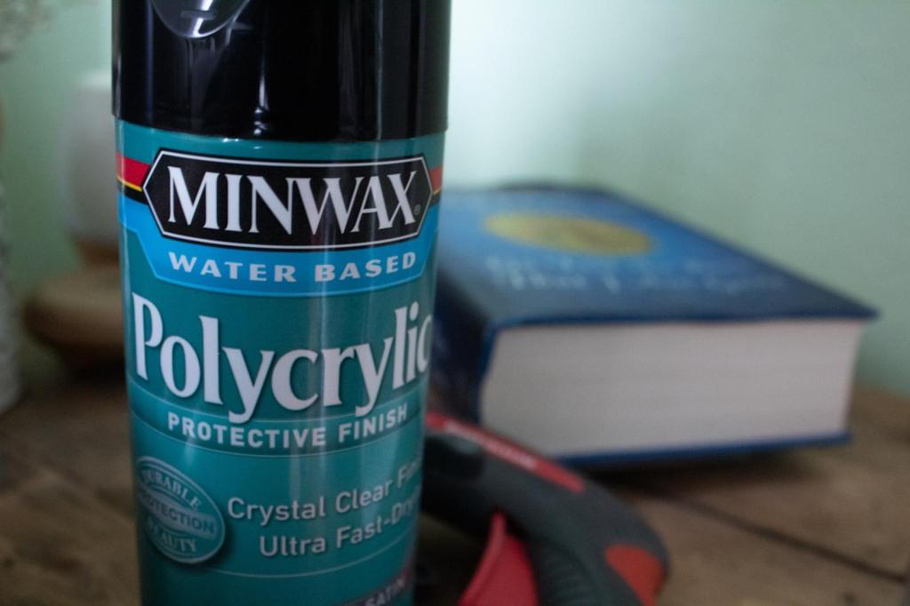 A water-based polyurethane is in a spray bottle ready for use.