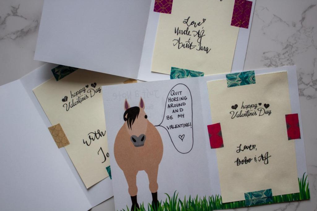 Messages are taped inside cards.