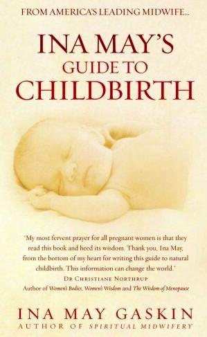 Ina May's Guide to Childbirth book cover is shown.