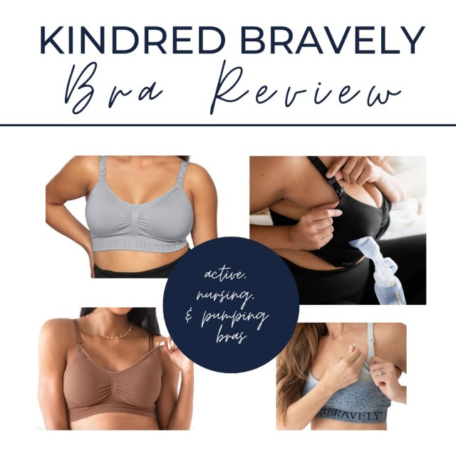 A graphic shows the kindred bravely sublime bras in a kindred bravely review post.