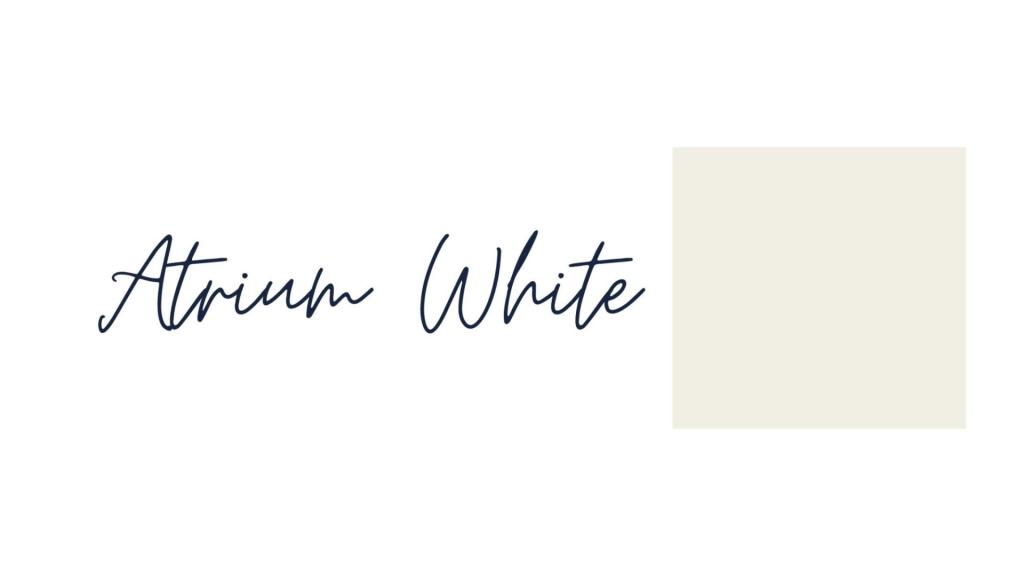 Atrium white is shown as part of a kitchen color scheme.