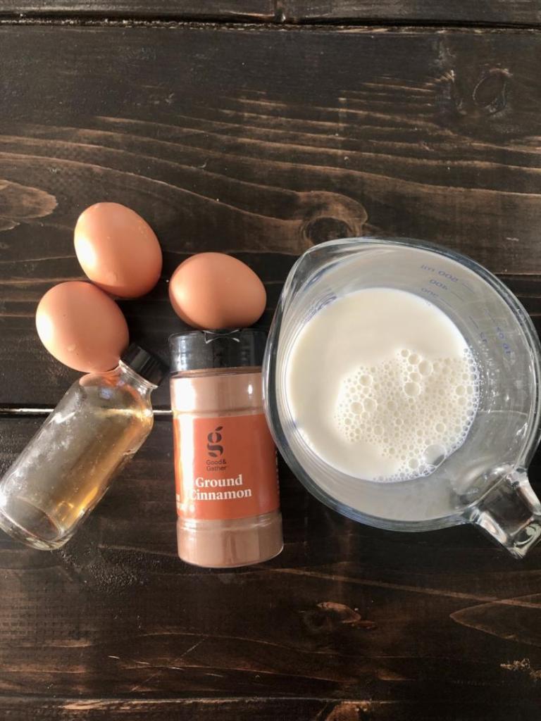 Several ingredients are spread out on a table.