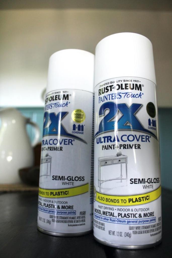 White spray paint is going to be used to learn how to paint window blinds.